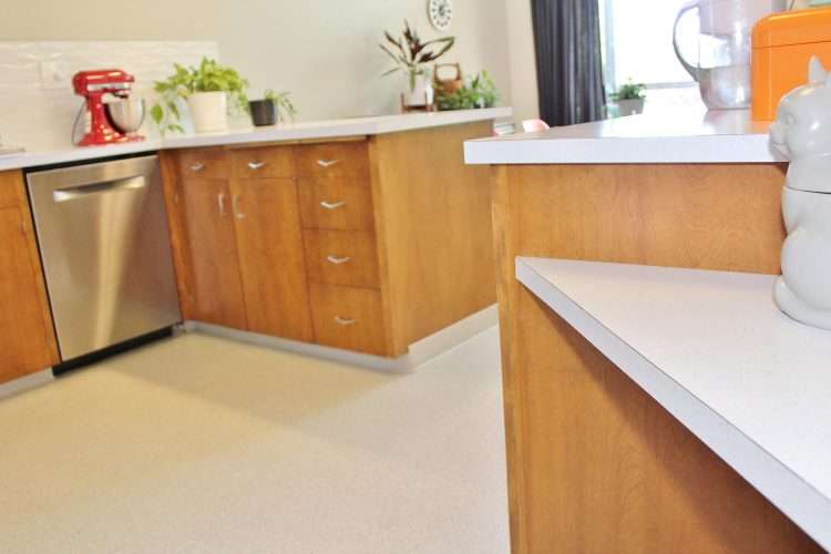 White SparkleLam™ countertops in a vintage restoration of a private residence.