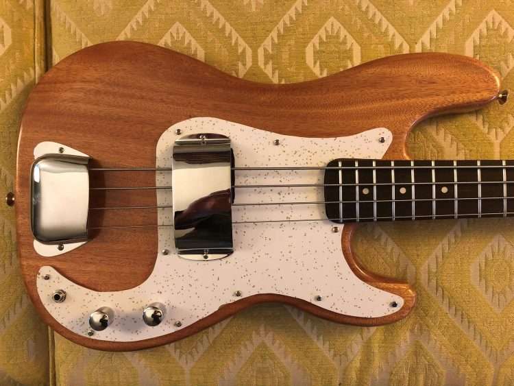 Custom pickguard from white SparkleLam™.