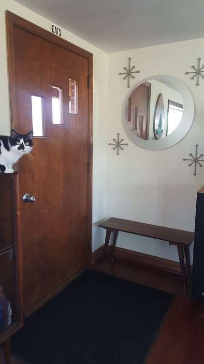This home owner took our Kimberly Jan interior door kit, separated and painted the stars to make starburst wall decor.