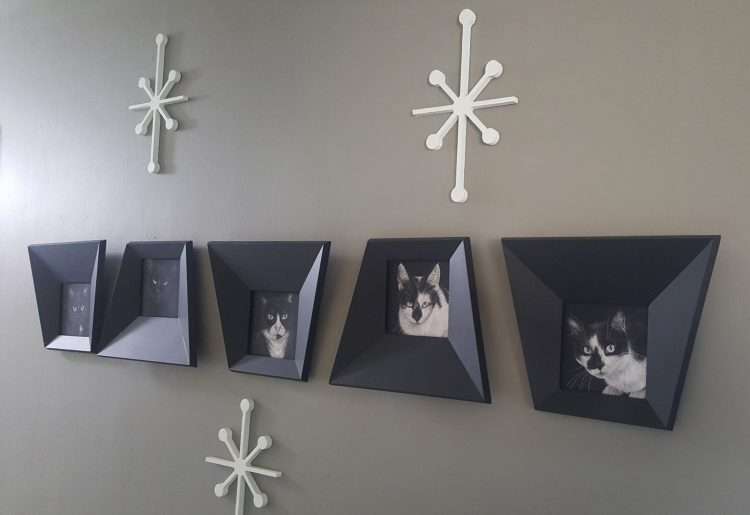 This home owner took our Kimberly Jan interior door kit, separated and painted the stars to make starburst wall decor.